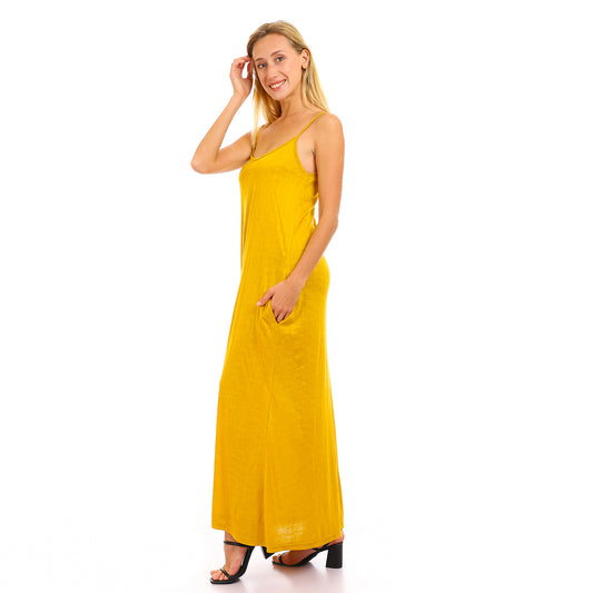 Kady Self Pattern Spaghetti Sleeves Sleepshirt Women