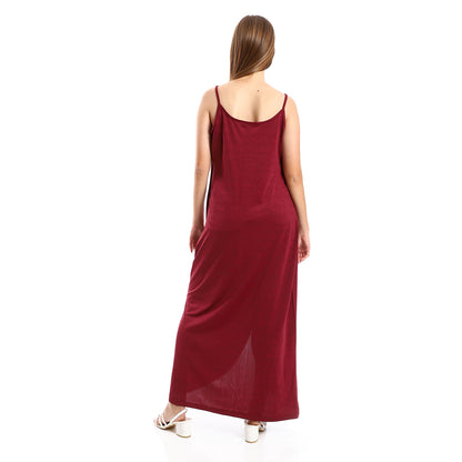 Jamila Women Casual Dress With Drape And Side Slit