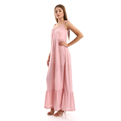 Jamila Women Knitted Wide Round Collar Tiered Casual Dress