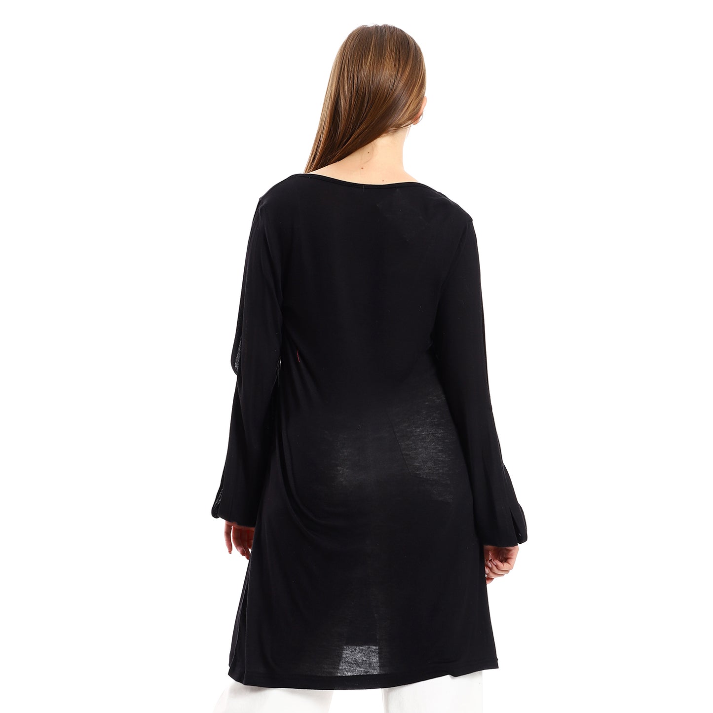 Jamila Women Wide Round Collar Tunic With Sided Sleeves Slits