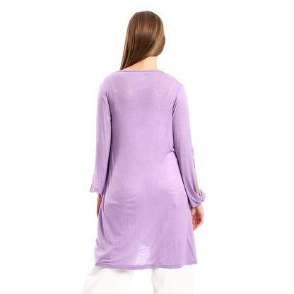 Jamila Women Wide Round Collar Tunic With Sided Sleeves Slits