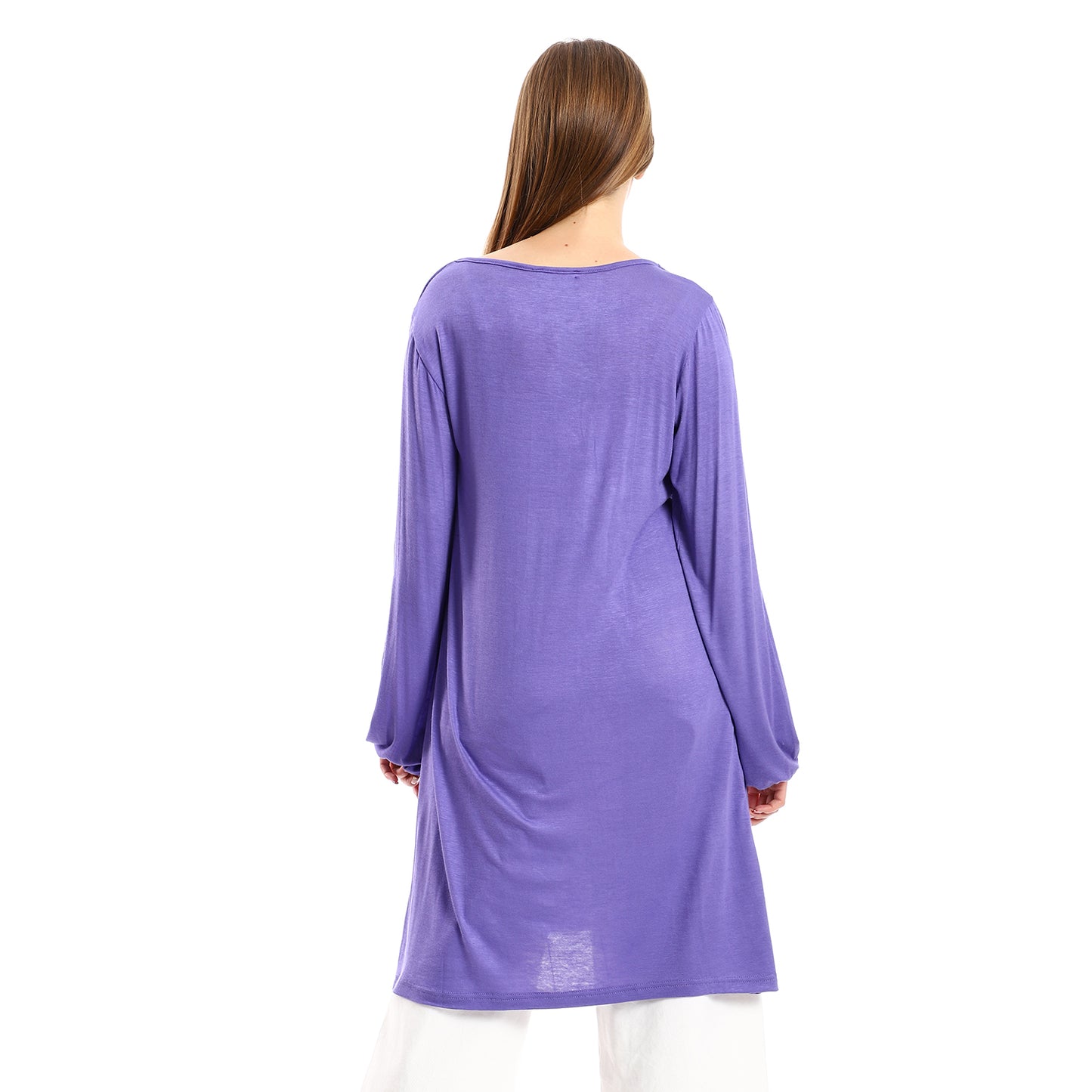 Jamila Women Wide Round Collar Tunic With Sided Sleeves Slits