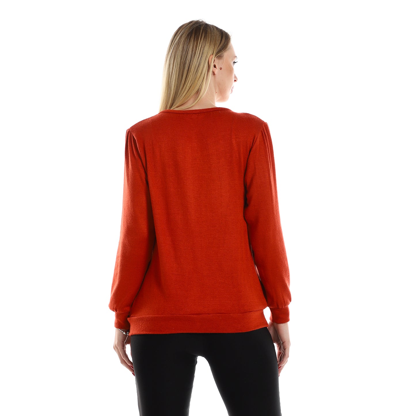 Jamila Women Knitted Round Neck Sweater With Decorative Hem