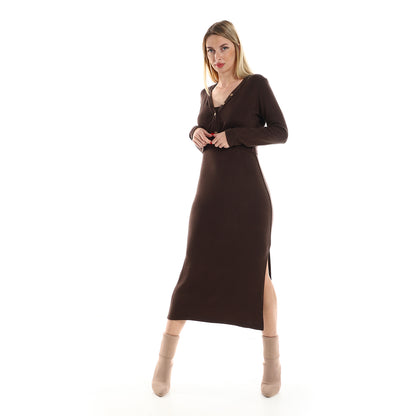 فستان جميلا النسائي بأكمام رفيعة مع كارديجان بوليرو بأكمام طويلة مقصوصة