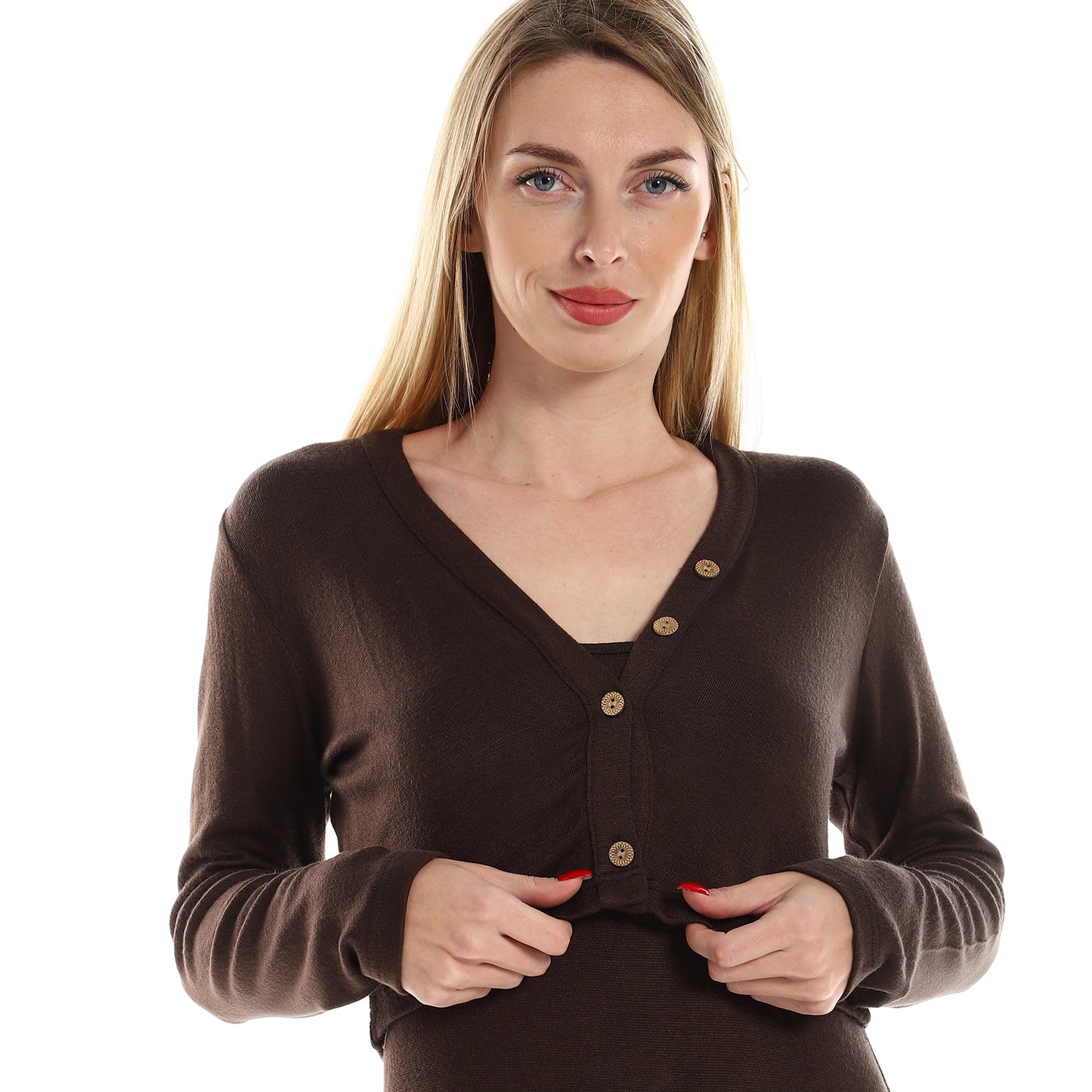 فستان جميلا النسائي بأكمام رفيعة مع كارديجان بوليرو بأكمام طويلة مقصوصة