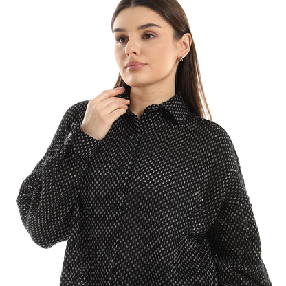 Jamila Women Set Of Cotton Buttoned Shirt & Elastic Pants