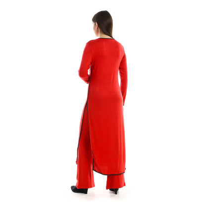 Jamila Women Set Of Side Slit Cotton Top & Comfy Pants