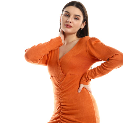 فستان جميلا نسائي سهل الارتداء بفتحة رقبة على شكل حرف V