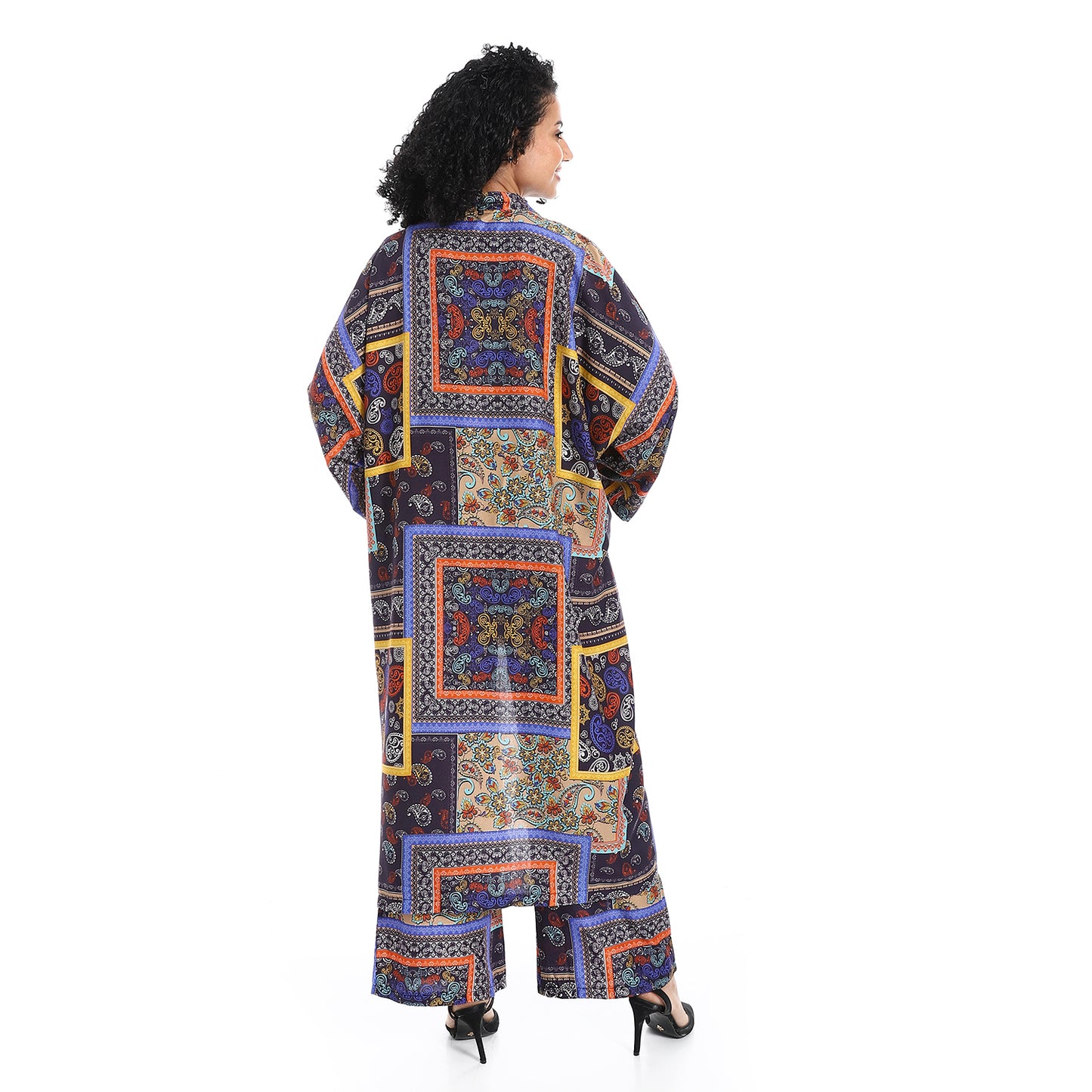 Women's Kimono Floral Pants Suit