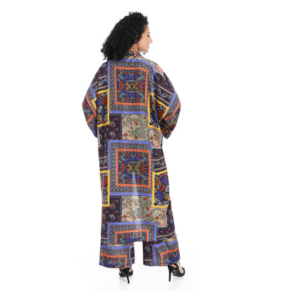 Women's Kimono Floral Pants Suit