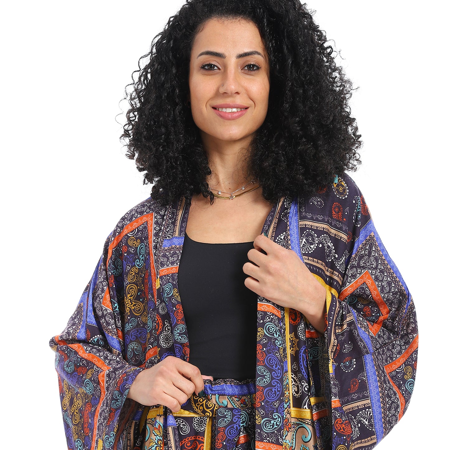 Women's Kimono Floral Pants Suit