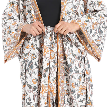 Women's Kimono Floral Pants Suit