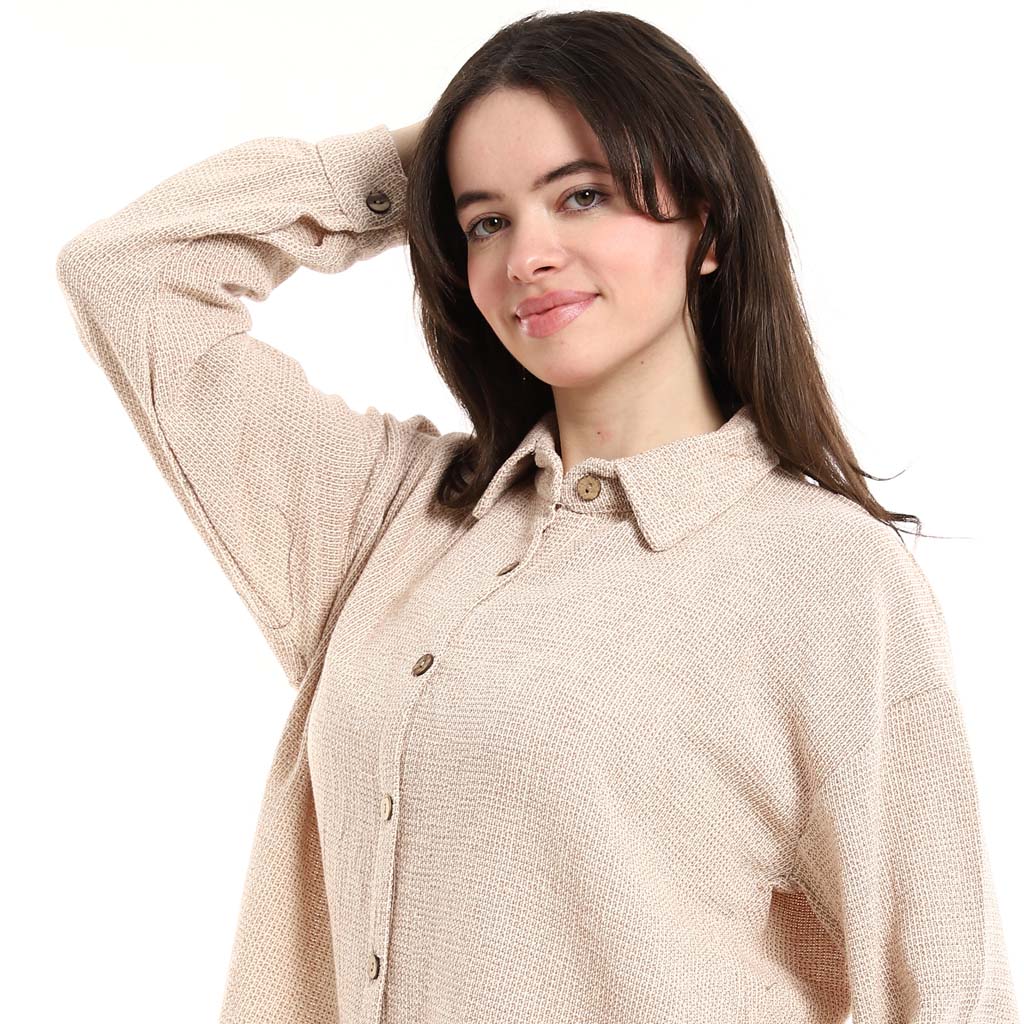 Oversized Button-Down Tunic Shirt