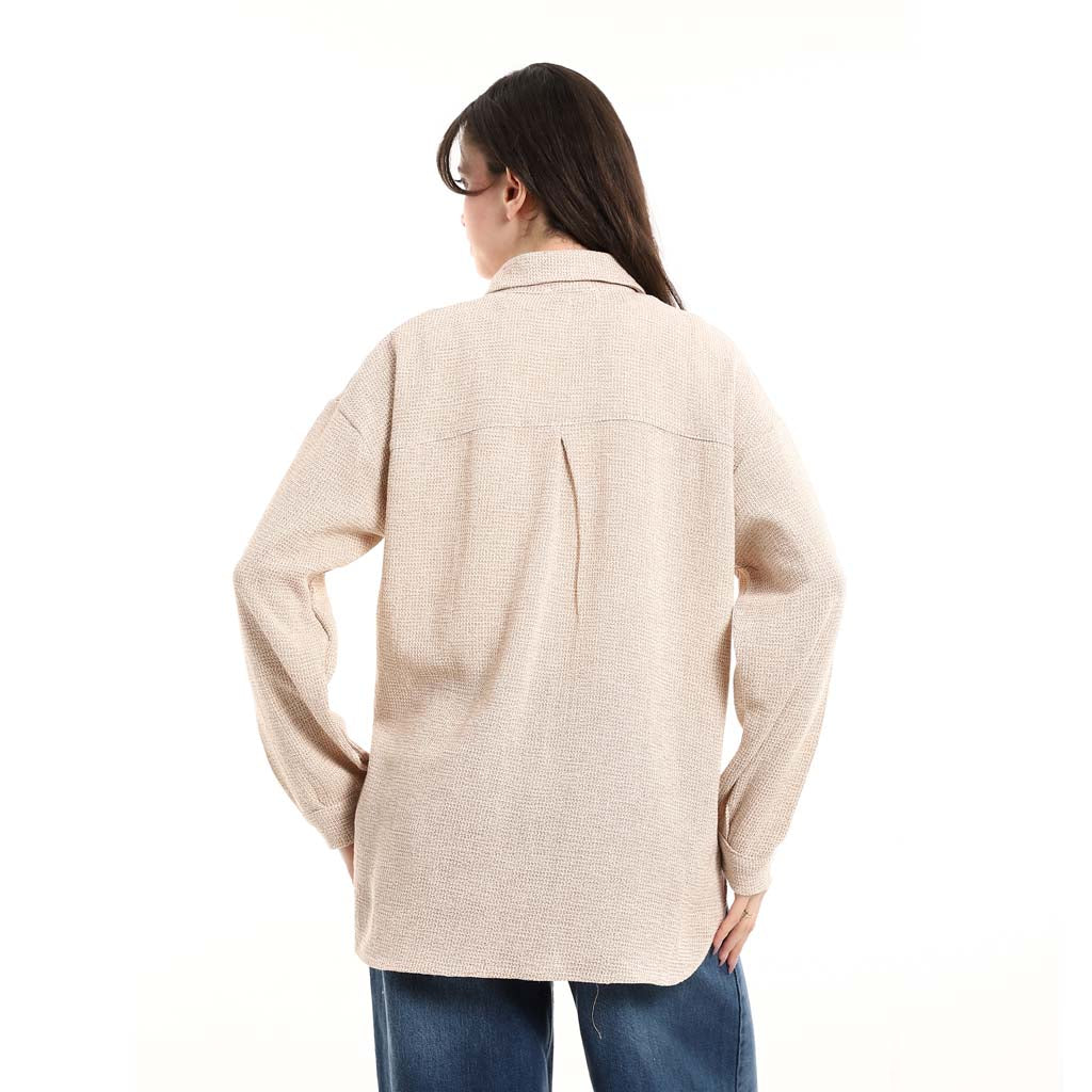 Oversized Button-Down Tunic Shirt