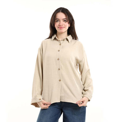 Oversized Button-Down Tunic Shirt