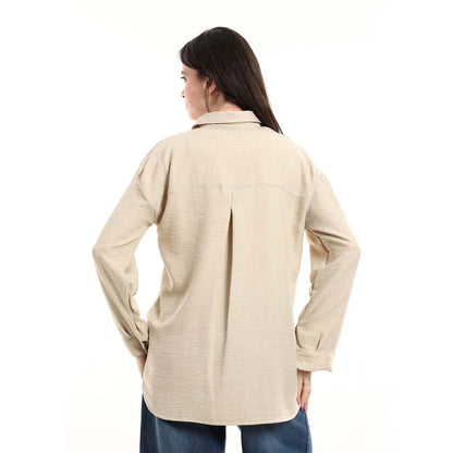Oversized Button-Down Tunic Shirt