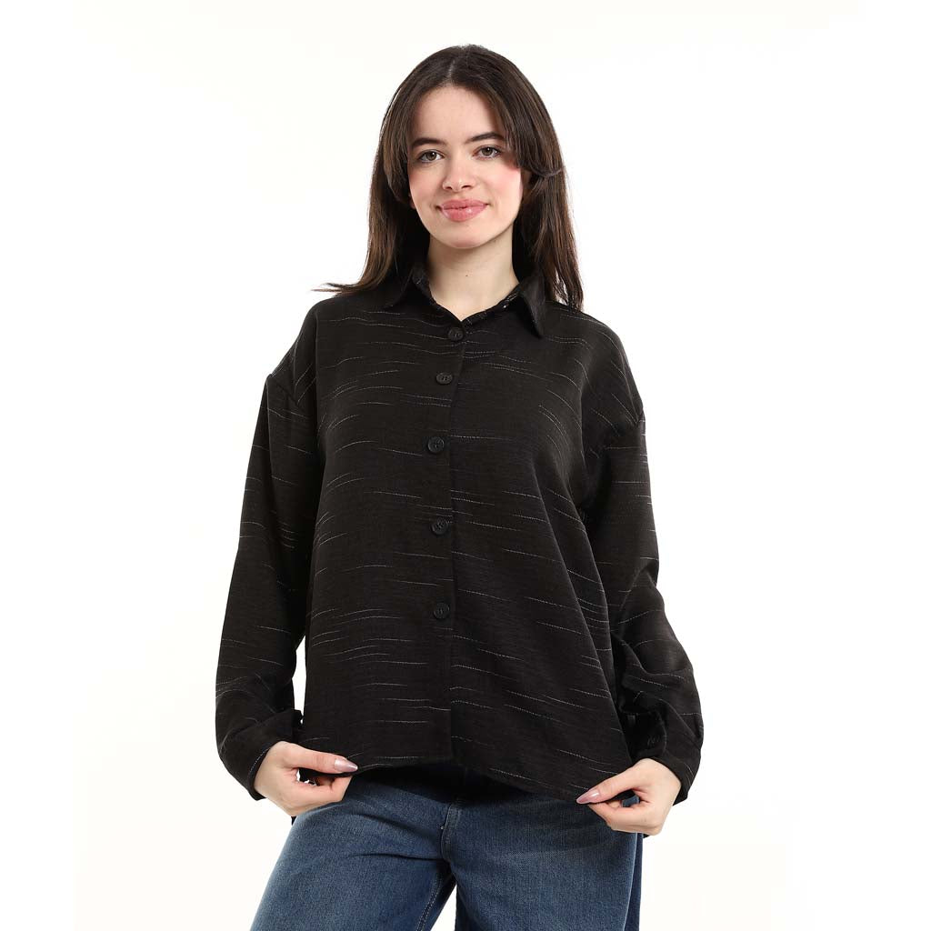 Oversized Button-Down Tunic Shirt
