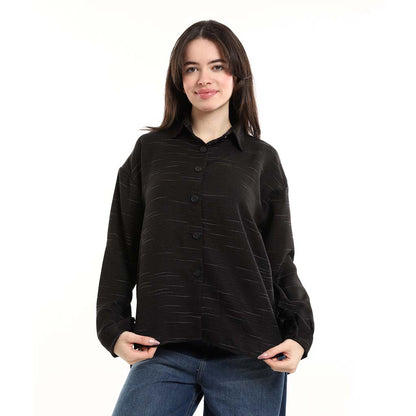 Oversized Button-Down Tunic Shirt