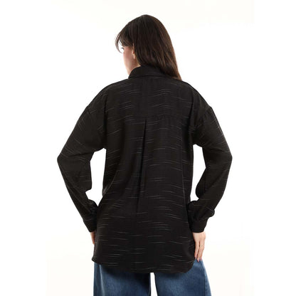Oversized Button-Down Tunic Shirt