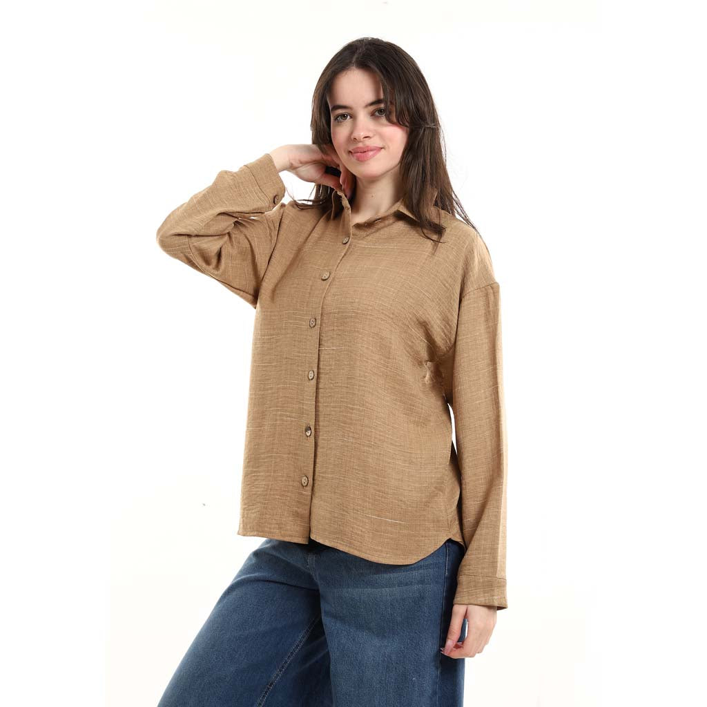 Oversized Button-Down Tunic Shirt