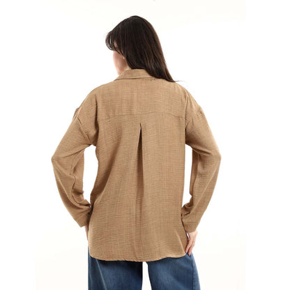 Oversized Button-Down Tunic Shirt