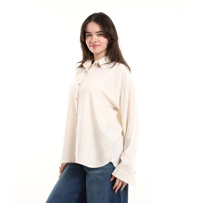 Oversized Button-Down Tunic Shirt