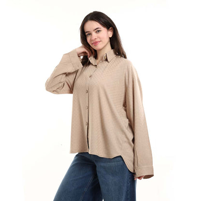 Oversized Button-Down Tunic Shirt