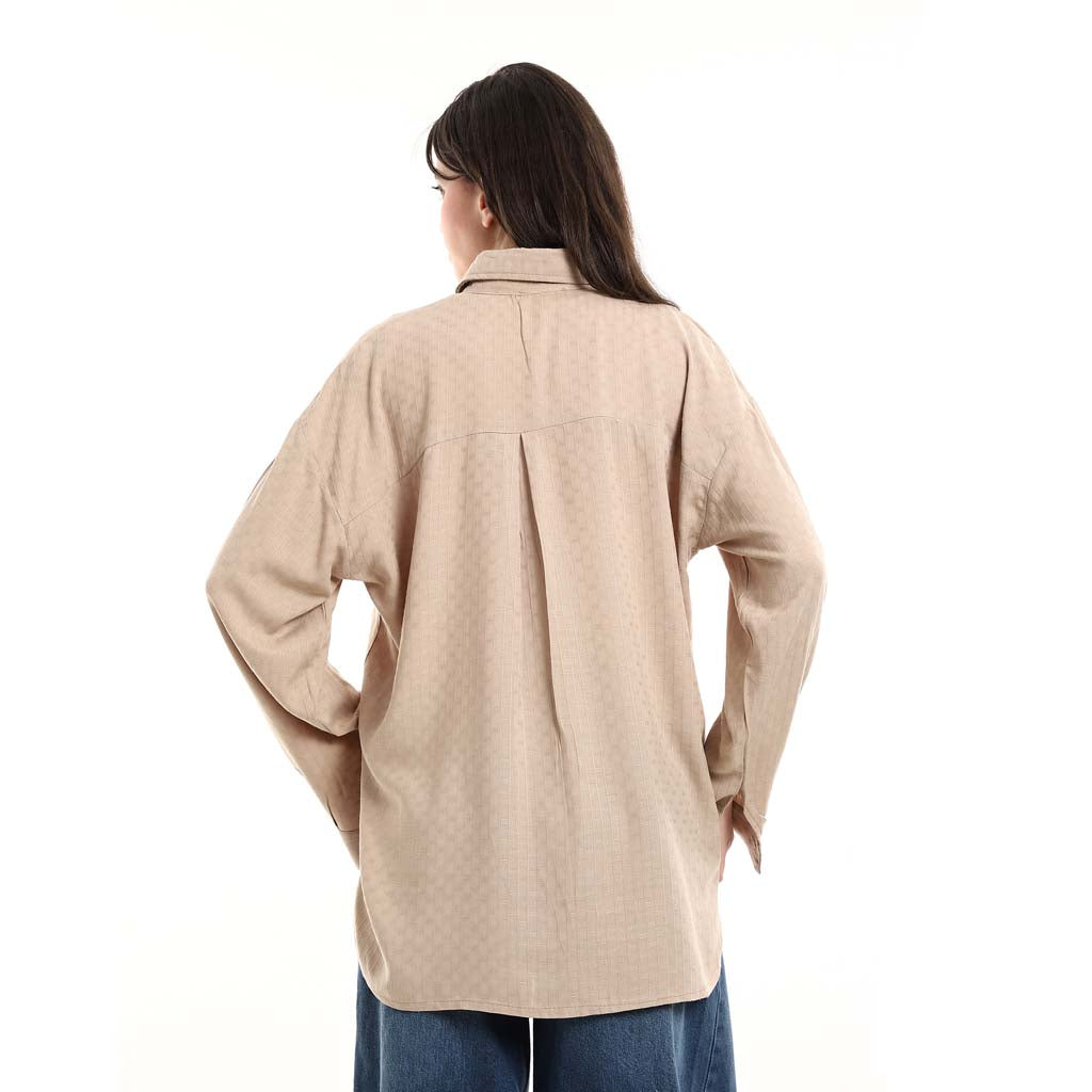 Oversized Button-Down Tunic Shirt