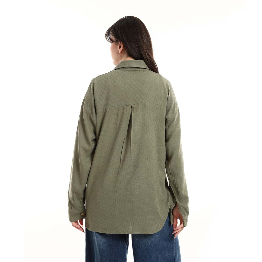 Oversized Button-Down Tunic Shirt