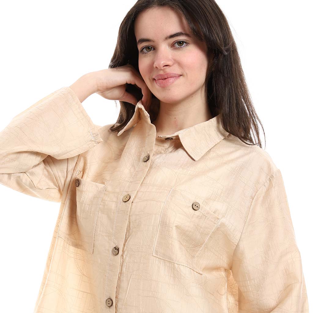 Oversized Button-Down Tunic Shirt