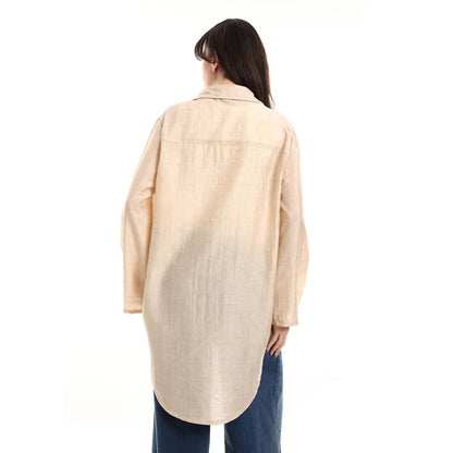 Oversized Button-Down Tunic Shirt