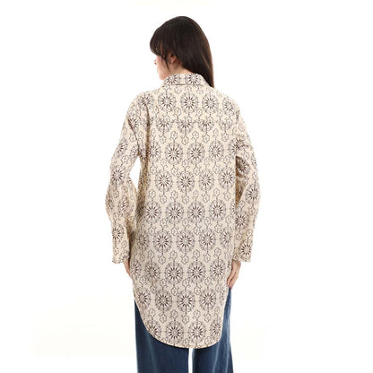 Oversized Button-Down Tunic Shirt